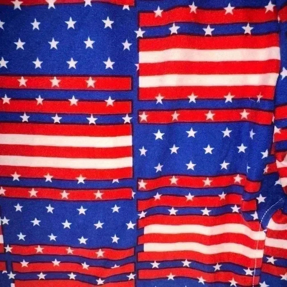 Lularoe one size flag stars & striped leggings . NWOT. Perfect Americana! - Picture 4 of 6